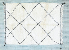 170 x 230 cm = 5.6 x 7.5 ft Gorgeous Beni Ourain Rug-Black And Beige Rug-Emerald Rug-woven rug-colorful rug-Black And Beige wool Beniourain Carpet,Unique Geometric Rug