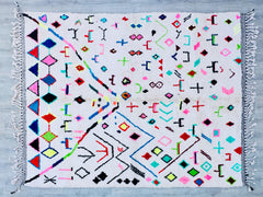 235 x 310 cm = 7.7 x 10.2 ft Colorful Tribal UNIQUE BENIOURAIN CARPET, Handmade Rug, Moroccan Rug, Soft Tufted Rug, Beniourain Sheep Wool Rug, Handwoven Area Rug