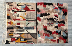 200 x 299 cm = 6.6 x 9.8 ft Amazing Multicolored Rug-Excellent Quality Carpet-Moroccan berber rug- Living Room Rug-White Azilal Wool Rug-Washable Rug-Cozy Chic Rug