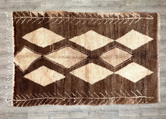 157 x 249 cm = 5.2 x 8.2 ft Diamonds Moroccan Berber rug brown, berber brown carpet handmade natural color rug, eco-friendly rug, rugs timeless wool rug, Mrirt rug