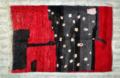 175 x 264 cm = 5.7 x 8.7 ft MOROCCAN WOOL CARPET-Red Moroccan Rug-Kitchen Runner Rug-Large Custom Rug-Gorgeous Beni Ourain Rug -Custom Moroccan Rug-Tribal berber Rug