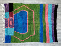 204 x 287 cm = 6.7 x 9.4 ft Colorful Beniourain rug, Multi colored rugs, Berber carpet- bohemian rug- boho rug- woven rug- Hand Knotted-rug art