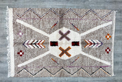 153 x 230 cm = 5.0 x 7.5 ft Moroccan Artistic Carpet-BeniOurain Carpet-Handmade Carpet -Living Room Decor-Boho Decor-Handwoven Carpet-Area Rug-Rug For Kids