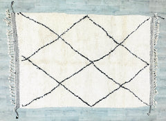 164 x 255 cm = 5.4 x 8.4 ft Diamonds GORGEOUS BENIOURAIN, Handmade Moroccan Rug, Moroccan Wool Rug, Amazing Boujaad Rug