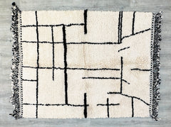 146 x 190 cm = 4.8 x 6.2 ft Large Moroccan Rug , Beni Ourain Rug , Berber Rug , Custom Beni Ourain rug , Style Moroccan Rug , Custom rug