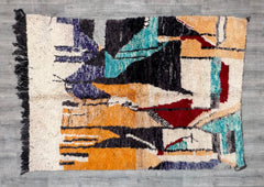 163 x 231 cm = 5.3 x 7.6 ft Colorful Gorgeous Beni Ourain Rug- Personalized Bedroom-Handmade Rug-Washable Rug-Custom Berber Multicolored- wool Beniourain Carpet