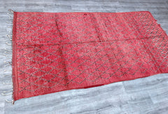 152x283 cm = 5.0 x 9.3 Vintage Moroccan Boujaad Rug – Handmade Berber Wool Carpet