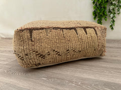 Moroccan Boho Floor Cushion Cover - Vintage Kilim Pillow, Outdoor Pouf for Patio, Handmade Bohemian Decor, Moroccan Pouf Ottoman