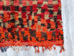 158x255 cm = 5.2 x 8.4 Handmade Moroccan Berber Rug – Vintage Azilal Wool Carpet – Geometric Tribal Design