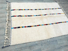 155 x 211 cm = 5.1 x 6.9 ft Striped Gorgeous Beniourain Carpet, Moroccan Handmade Rug, Striped Rug, Living Room Rug, Handmade Wool Carpet, Berber Rug, Home Decor.