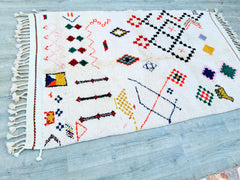 150 x 249 cm = 4.9 x 8.2 ft Berber Rug Colorful, Beniourain Handmade Rug Small, Morocco rug vintage, Berber Carpet, Tapis Berbere, Bathroom Rug, Home Decor Gift