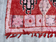 150x330 cm = 4.9 x 10.8 Antique Moroccan Berber Rug – Handmade Wool Carpet – Vintage Boujaad Tribal Design