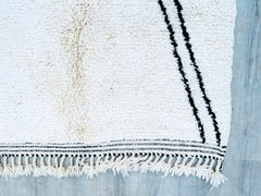 144 x 234 cm = 4.7 x 7.7 ft CARPETS BENIOURAIN RUG,Moroccan Rug, White And white Rug,Handwoven rug,White boho Rug,Moroccan Rug,Handmande wool Rug, unique Beniourain