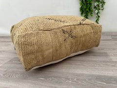 Moroccan Wool Pouf – Handmade Floor Cushion & Kilim Pillow Cover