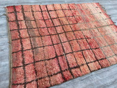 165x230 cm = 5.1 x 7.5 Vintage Moroccan Boujad Kilim Rug – Handmade Tribal Beauty