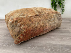Vintage Moroccan Floor Cushion – Wool Kilim Pillow Cover for Boho Decor