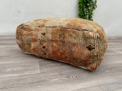 Vintage Moroccan Floor Cushion – Wool Kilim Pillow Cover for Boho Decor