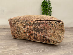 Handmade Moroccan Wool Floor Cushion & Kilim Pillow Cover – Boho Decor