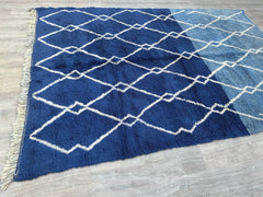 214 x 321 cm = 7.0 x 10.5 ft Diamonds Handmade Moroccan Berber Rug - Minimalist Bohemian Design, Soft Dots, Vintage Style, Perfect for Weddings & Living Rooms