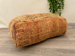 Boho Moroccan Wool Pouf – Handmade Floor Cushion & Kilim Pillow Cover