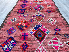 108x227 cm = 3.5 x 7.4 Long Moroccan Berber Runner Rug – Vintage Wool Hallway Carpet