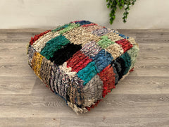 Moroccan Floor Cushion – Handmade Wool Kilim Pillow Cover for Boho Decor