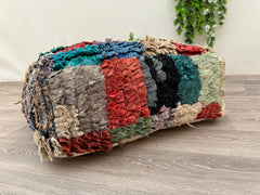 Moroccan Floor Cushion – Handmade Wool Kilim Pillow Cover for Boho Decor