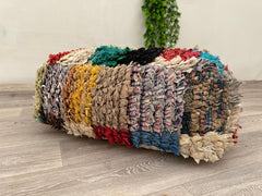 Moroccan Floor Cushion – Handmade Wool Kilim Pillow Cover for Boho Decor