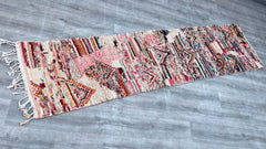 070x282 cm = 2.3 x 9.3 Handwoven Moroccan Berber Rug – Tribal Geometric Design