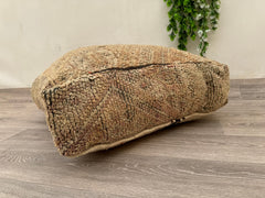 Moroccan Boho Floor Cushion – Wool Kilim Pillow Cover for Indoor & Outdoor