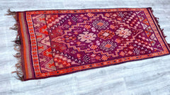 103x235 cm = 3.4 x 7.7 Vintage Boujaad Moroccan Rug – Handmade Berber Wool Carpet