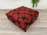 Handmade Moroccan Floor Cushion – Wool Kilim Pillow Cover for Boho Style
