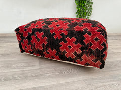 Handmade Moroccan Floor Cushion – Wool Kilim Pillow Cover for Boho Style