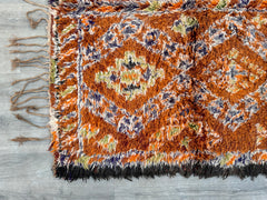 187x328 cm = 6.1 x 10.8 Vintage Moroccan Berber Rugs – Handwoven Orange & Red Boho Carpets