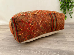 Handmade Moroccan Wool Floor Cushion & Kilim Pillow Cover – Boho Decor