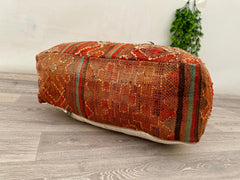 Handmade Moroccan Wool Floor Cushion & Kilim Pillow Cover – Boho Decor