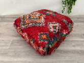 Boho Moroccan Wool Pouf – Handmade Floor Cushion & Kilim Pillow Cover