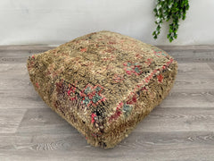 Handmade Moroccan Floor Cushion – Wool Kilim Pillow Cover for Boho Style