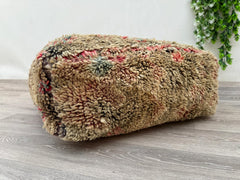 Handmade Moroccan Floor Cushion – Wool Kilim Pillow Cover for Boho Style