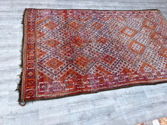 177x314 cm = 5.8 x 10.3 Vintage Moroccan Boujad Rug – Authentic Handmade Berber Carpet for Boho Decor