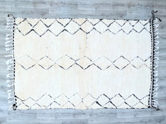 164 x 269 cm = 5.4 x 8.8 FT Zigzag Moroccan Chevron Rug – Modern Geometric Design, Handmade Wool Carpet, Boho Style