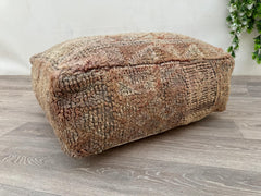 Moroccan Wool Pouf – Handmade Floor Cushion & Kilim Pillow Cover