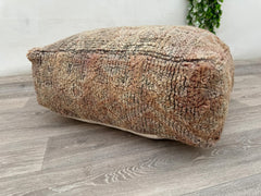 Moroccan Wool Pouf – Handmade Floor Cushion & Kilim Pillow Cover