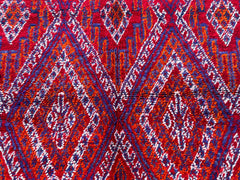 237x349 cm = 7.8 x 11.4 Vintage Moroccan Boujad Rug – Handmade Berber Wool Carpet