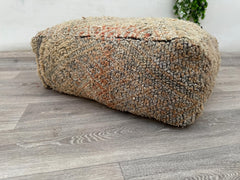 Vintage Moroccan Floor Cushion – Wool Kilim Pillow Cover for Boho Decor