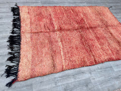 188x268 cm = 6.2 x 8.8 Antique Moroccan Boujad Rug – Vintage Berber Tribal Carpet – Handmade Wool