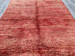 188x268 cm = 6.2 x 8.8 Antique Moroccan Boujad Rug – Vintage Berber Tribal Carpet – Handmade Wool