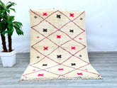 156 x 210 cm = 5.1 x 6.9 FT Diamonds Pink Area rugs for living room, Moroccan Rug, Handmade Wool, Bohemian, moroccan boujad, custom rug, large , custom size rugs, woven rug, boho rug