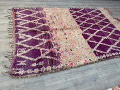 193x303 cm = 6.3 x 9.9 Vintage Moroccan Boho Rug – Handmade Purple Berber Carpet
