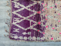 193x303 cm = 6.3 x 9.9 Vintage Moroccan Boho Rug – Handmade Purple Berber Carpet